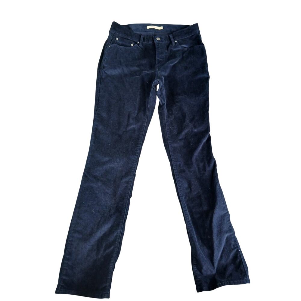 Levi Jeans Womens 29 Blue Corduroy 505 Straight Stretch Midrise Cotton